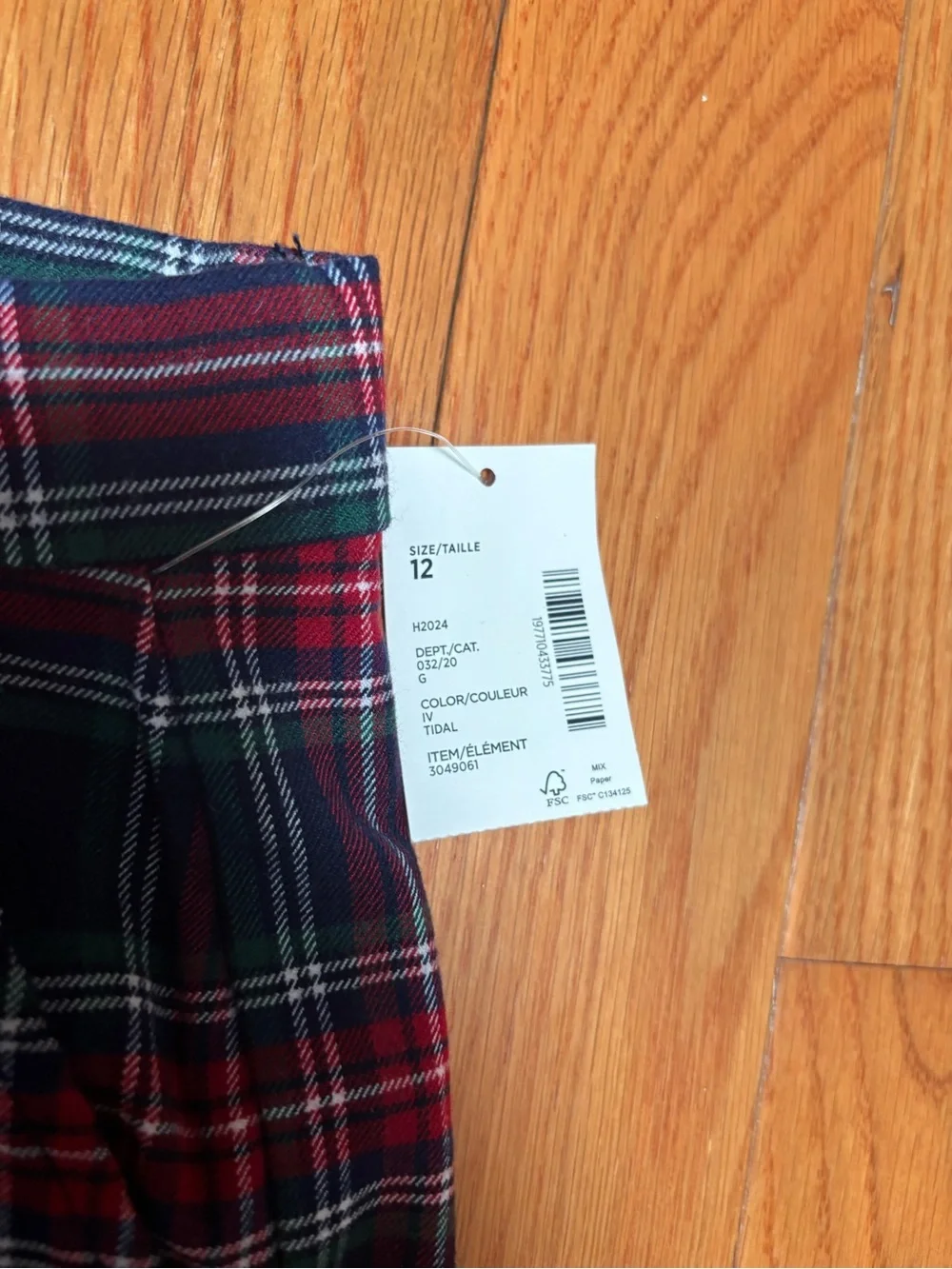 Gymboree Red & Navy Plaid Chinos